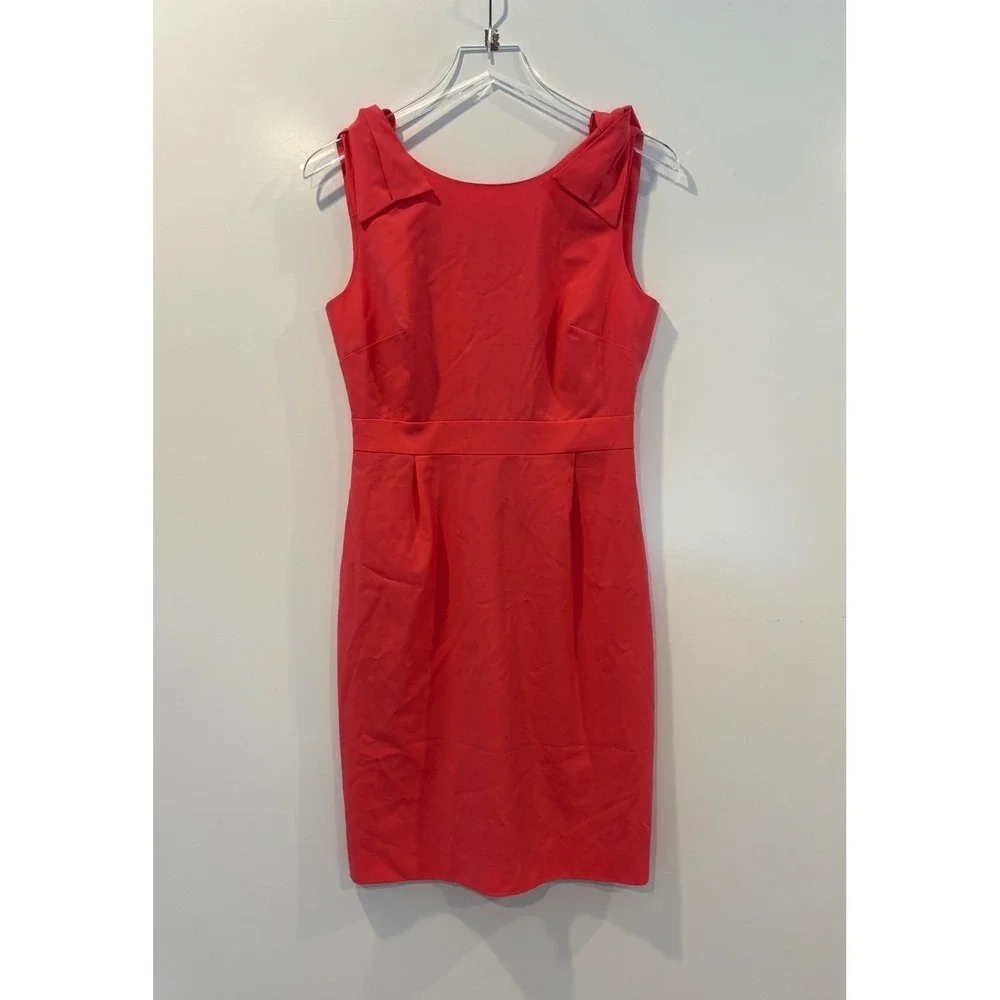 J.‎ Crew Coral Pink Origami Bow Detail Sheath Dress Womens Size 4